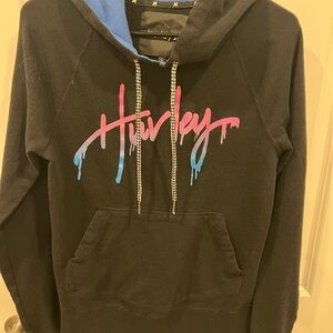 Hurley Black Hoodie with Gradient Logo